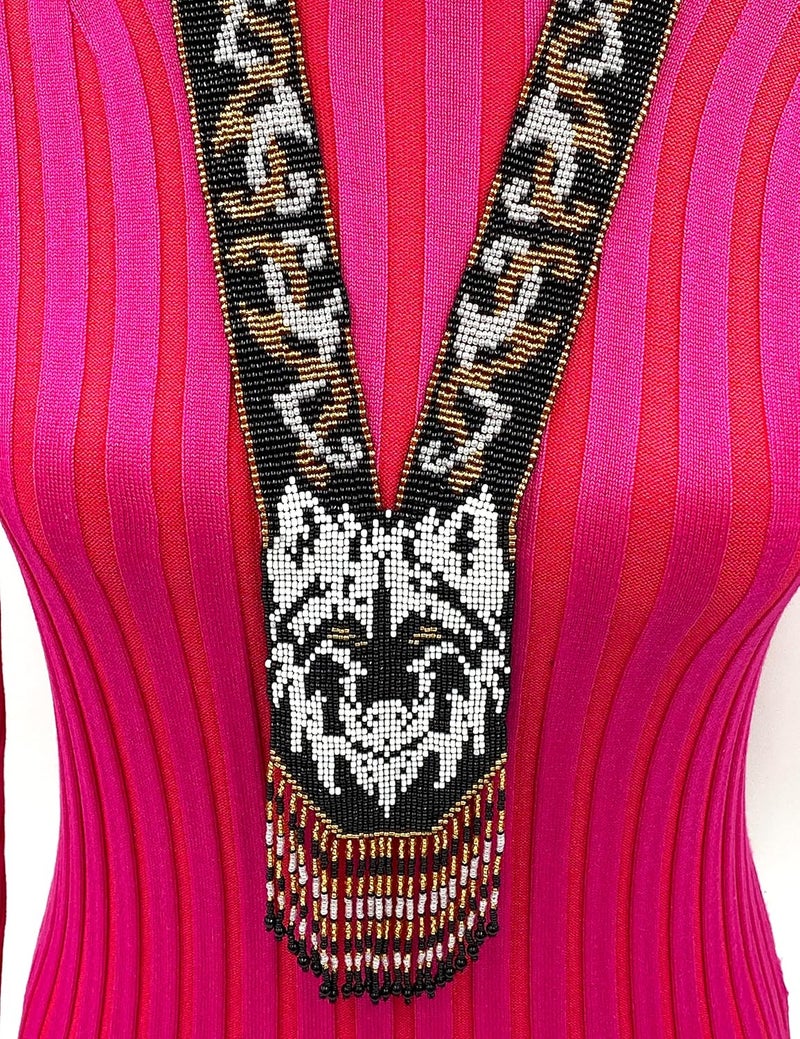 BeadsCorner Native Tribal Style Long Statement Beaded Necklace for Women Handmade - Image 5